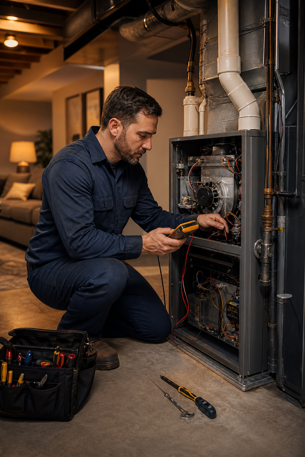 MMP Home Solutions technicians on a service call